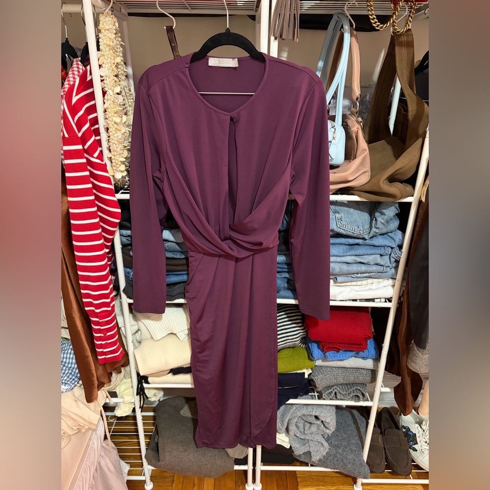 ASOS Deep Purple Long Sleeve Dress